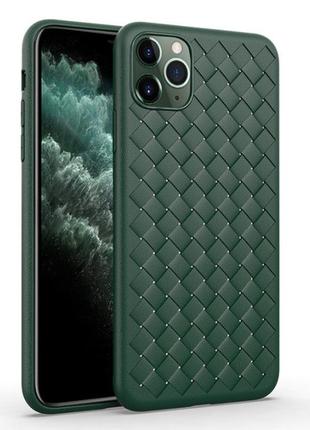 Чехол-накладка silicone weaving case для iphone 11 pro green