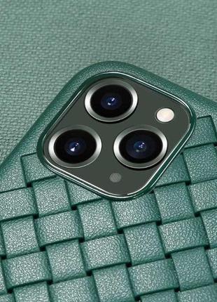 Чехол-накладка silicone weaving case для iphone 11 pro green3 фото