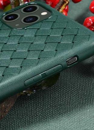 Чехол-накладка silicone weaving case для iphone 11 pro green4 фото