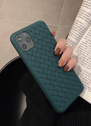 Чехол-накладка silicone weaving case для iphone 11 pro max green5 фото