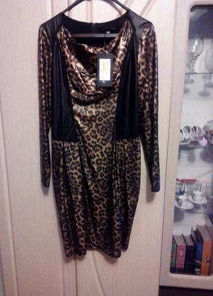 Трендовое платье в леопардовый принт4 фото