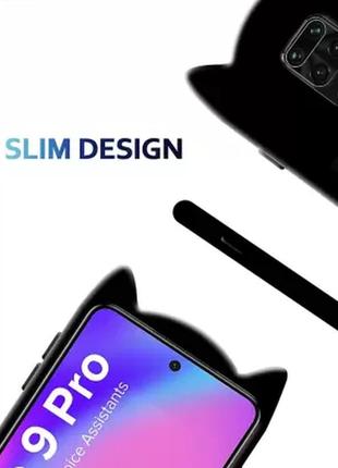 3d чохол для  xiaomi redmi note 9 pro/ note 9s/note 9 pro max  котик з вушками і вусиками3 фото