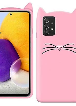 3d чохол для samsung galaxy a72 (sm-a725fz) котик з вушками і вусиками