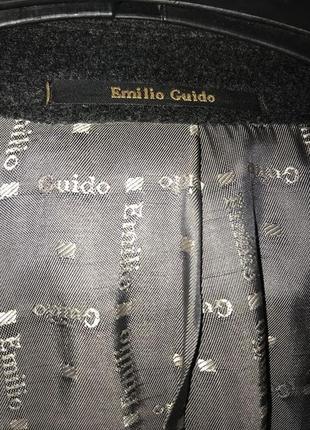 Нове чудове , сучасне чоловіче пальто італійського бренду emilio guido, р. 52-54, темно-графітовий к3 фото