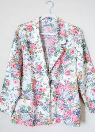 Легкий блейзер жакет піджак квітковий принт floral print