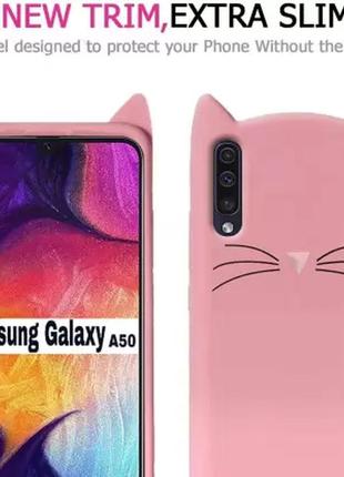 3d чехол для samsung galaxy a50(a505)/a50s(a507)/a30s(a307) котик с ушками и усиками6 фото