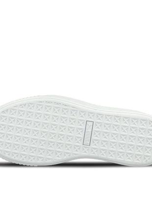 Кроссовки женские puma basket platform metallic, белые (пума кросівки)5 фото