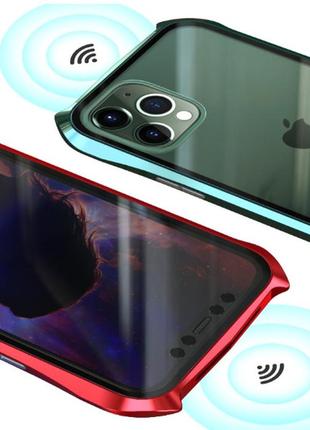 Магнітний чохол зі скляною передньою і задньою панеллю для iphone 11 pro (mwc32)4 фото