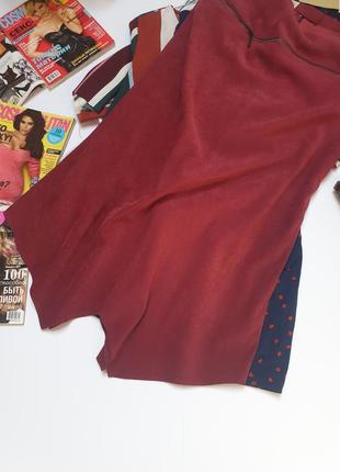 Классическая оригинальная юбка миди бордо фирмы avalon размер m.2 фото