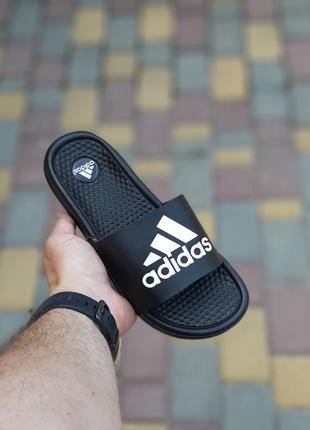 Сланцы мужские, женские adidas, черные (адидас, массажные шлепки, шлепанцы, вьетнамки)2 фото