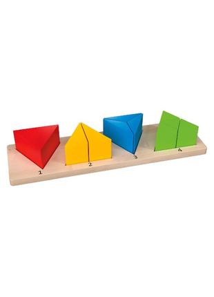 Деревянная головоломка треугольник монтессори разноцветный playtive