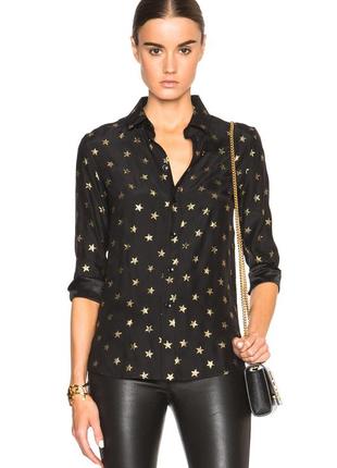 Zara сорочка оверсайз з золотистим орнаментом