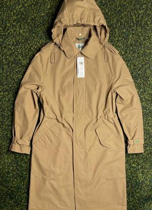 Тренч lacoste unisex lightweight canvas trench coat brown (new) | original