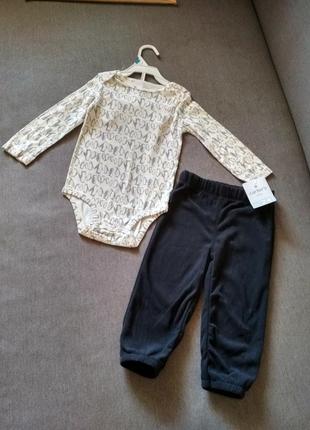 Комплект детский carter's (картерс) сша – бодик и штаны, мальчику на 1,5-2 года - новый