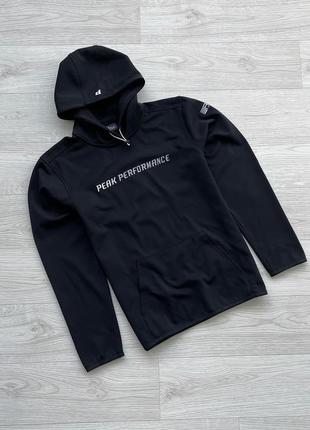 Шикарне худі peak performance danny h r&d  logo hoodie black