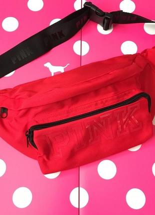 Поясная сумка victoria’s secret pink бананка красная3 фото