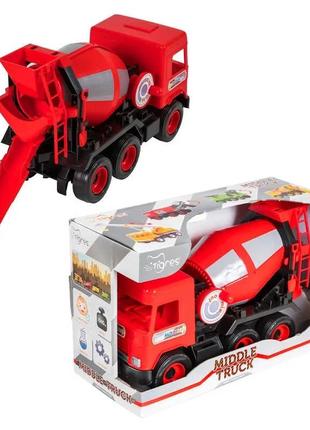 Гр бетонозмішувач "middle truck" (червоний) 39489 (4) "tigres", в коробці