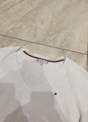 Бавовняний светр tommy hilfiger пуловер джемпер білий5 фото