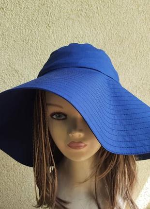 Женская  летняя стильная хлопковая  шляпа с большими полями3 фото