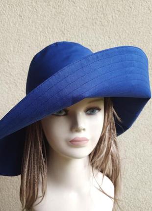 Женская  летняя стильная хлопковая  шляпа с большими полями1 фото
