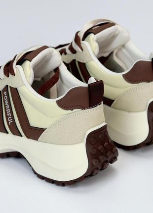 Круті жіночі кросівки в міксовому кольорі, бежеві, топ якості на шнурках, базові весняні, літні4 фото