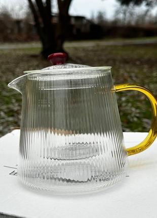 Стеклянный заварочный чайник для чая3 фото