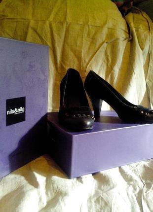 Итальянские туфли, черные 40 размер nila&nila1 фото