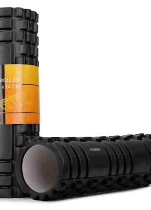 Масажний ролик cornix eva 45 x 14 см (валик, роллер) xr-0038 black