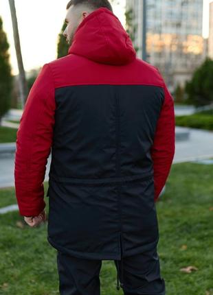 Парка зимова "nike" червоно -чорна