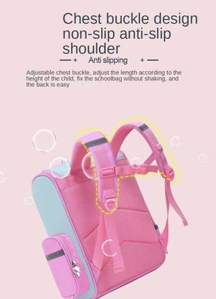 Ортопедичний шкільний рюкзак рожевий єдиноріжка4 фото