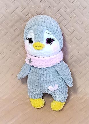 Сірий зимовий пінгвінчик у шапочці8 фото