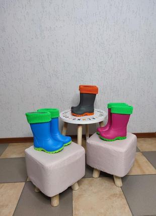 Резиновые сапоги для мальчика и для девочки с съемным носком1 фото