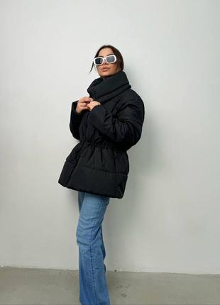 Куртка пуховик дутик синяя черная утепленная на молнии7 фото