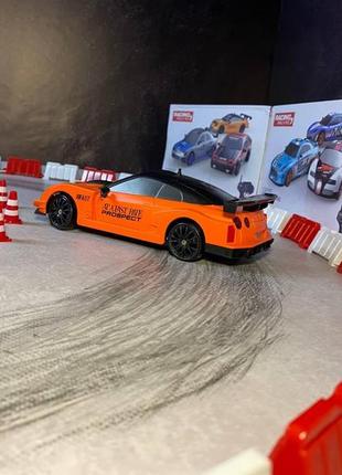 Дрифт машинка на радиоуправлении nissan skyline gt-r оранж. машинка на пульте...