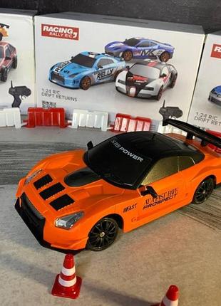Дрифт машинка на радиоуправлении nissan skyline gt-r оранж. машинка на пульте...
