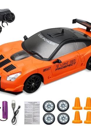 Дрифт машинка на радиоуправлении nissan skyline gt-r оранж. машинка на пульте...