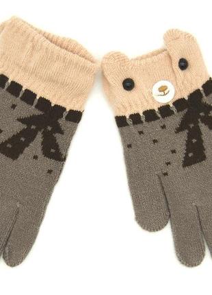 Перчатки для девочки rubi коричнево-бежевий (c207 l-pink (3-5 years (обхват 13 см, довжина рукавиці 13,5 см))