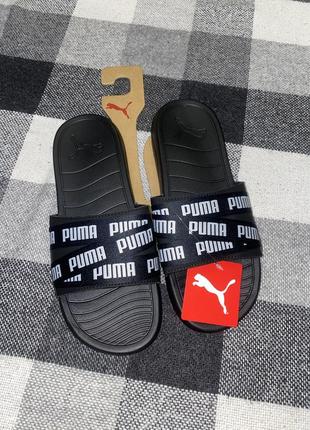 Черные мужские шлепанцы / тапочки / сланцы puma popcat 20 signature sandals новые оригинал из сша9 фото