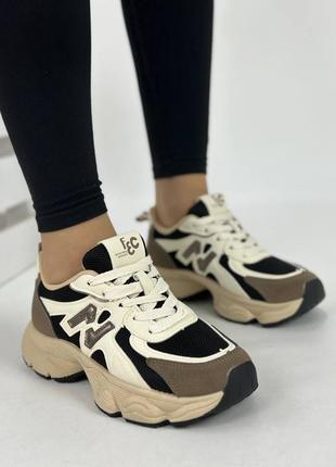 Стильные кроссовки под бренд, эко замша +еко кожа