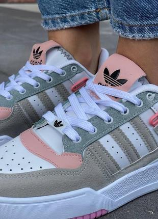 Женские кроссовки adidas forum low beige pink white#адидас8 фото