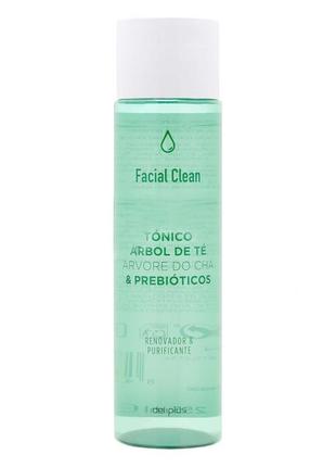 Зволожуючий тонік для обличчя з чайним деревом та пребіотиками facial clean deliplus