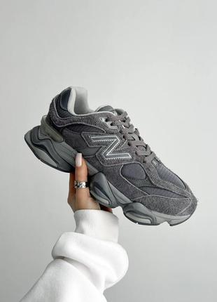 Мужские замшевые кроссовки new balance 9060 grey blue