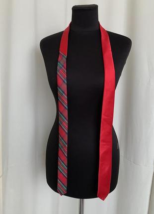Краватка червона двоколірна школярка2 фото
