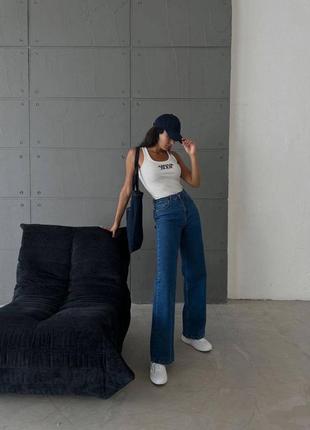 Жіночі джинси труби на флісі туреччина висока посадка стрейч3 фото
