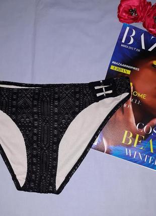 Низ від купальника жіночі плавки розмір 44-46/10-12 чорний бікіні прорізи