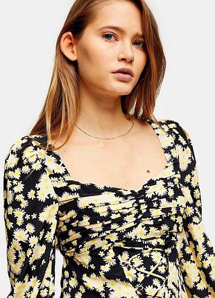 Жовта блузка зі шнурівкою р.l