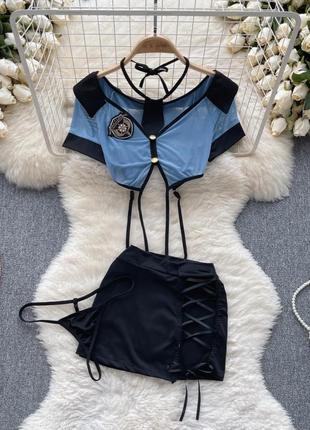 Сексуальний жіночий комплект нижньої білизни костюм поліцейського рольові ігри