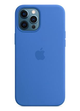 Чохол apple оригінальний silicone case with magsafe  для apple iphone 12 pro max (blue)блакитний