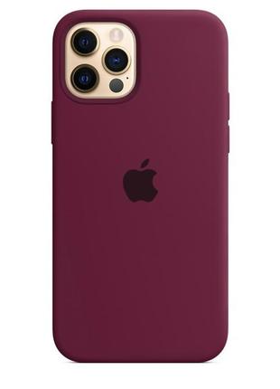 Чохол apple оригінальний silicone case with magsafe  для apple iphone 12 pro max (marsala)бордовий
