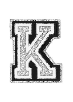 Джибитсы для кроксов 5721 «буква k» 1 шт. серебристая